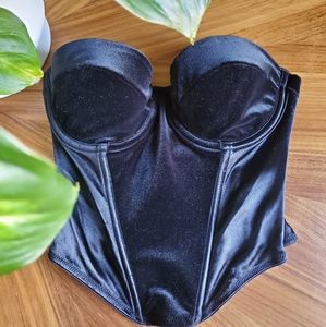 Victoria's Secret Black Velvet Bustier 34B